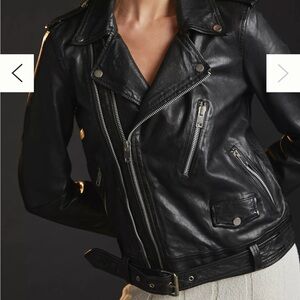 Walter Baker for Anthropologie Black Leather Biker Jacket